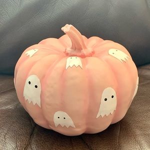Pink Ghost Pumpkin Halloween Decor